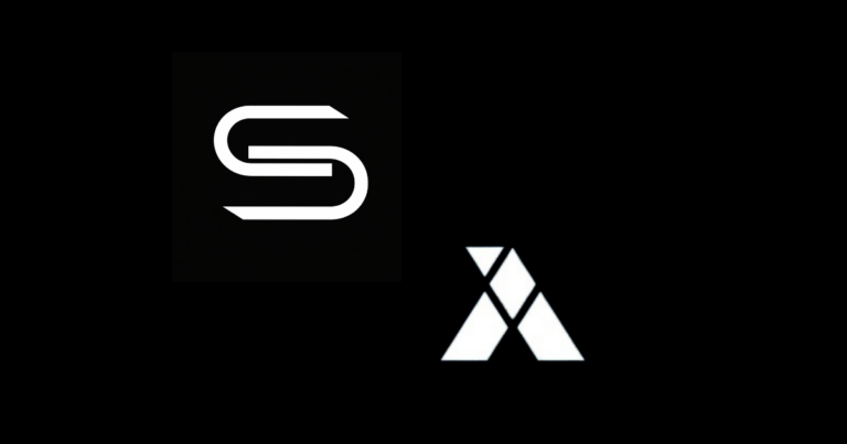 Stefanov capital logo and Axial logo on black background.